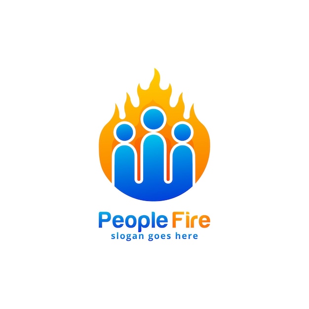 Шаблон дизайна логотипа People Fire