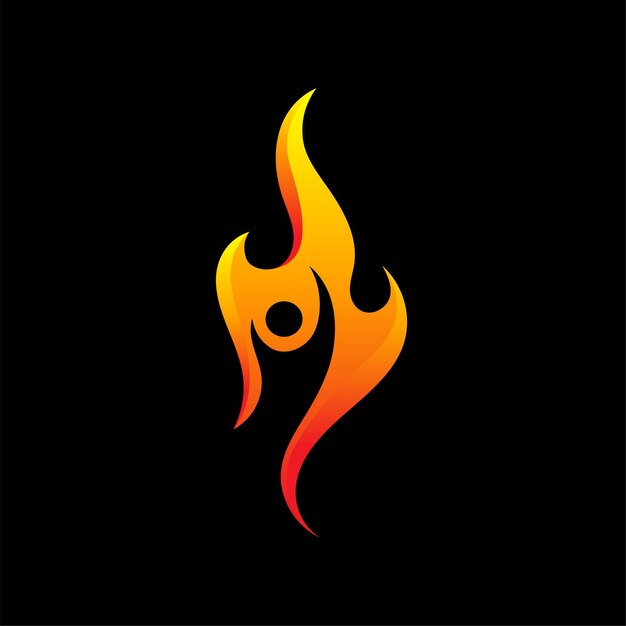 People on fire logo fire flame with people vector illustration suitable for nature sport and energy