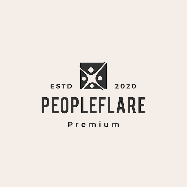 People flare light hipster vintage logo icon illustration