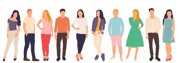 Vector people in flat style isolated vector