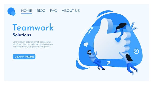 Vector people fly around like symbol. social network promotion and public relations concept. landing page website template. vector illustration