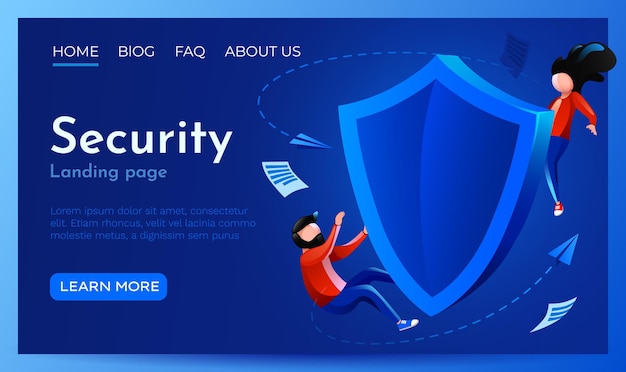 People fly around shield landing page