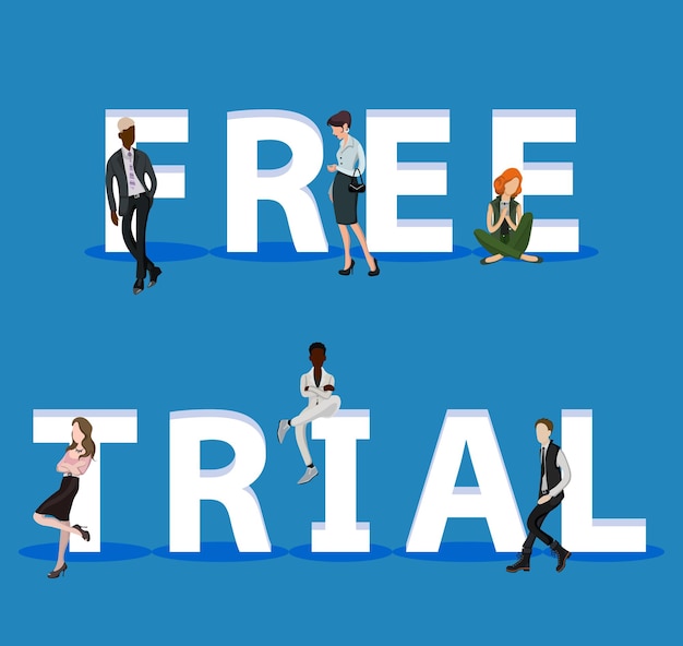 People on free trial for web mobile app presentations