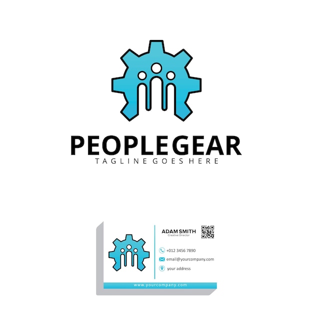 Шаблон дизайна логотипа people gear