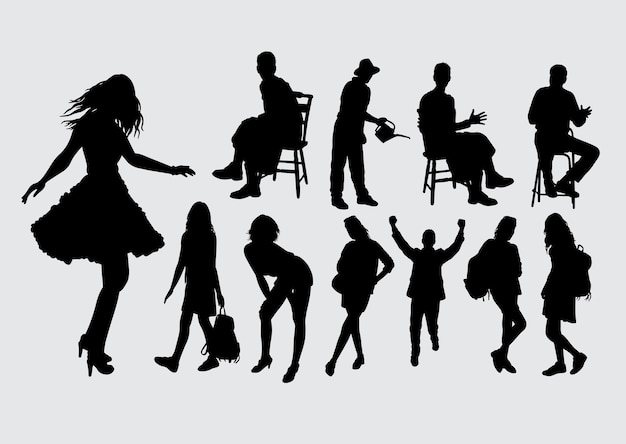 People gesture silhouette