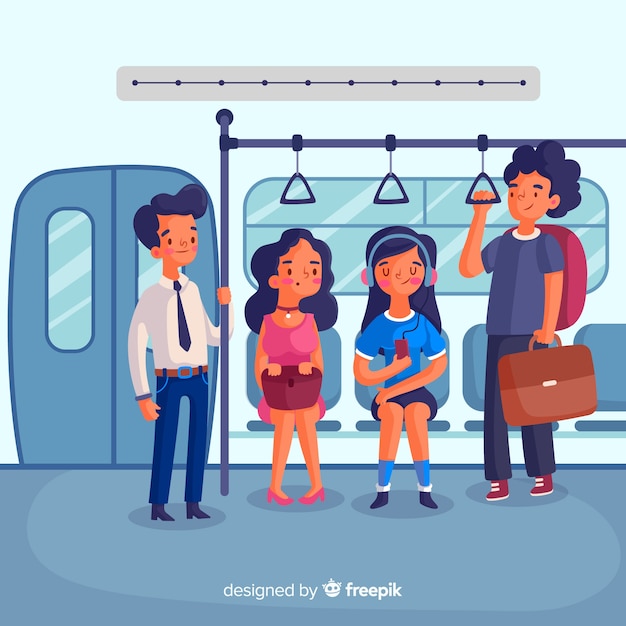 People going on the subway