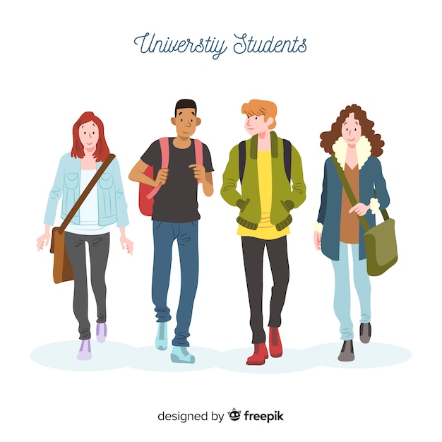 People going to university