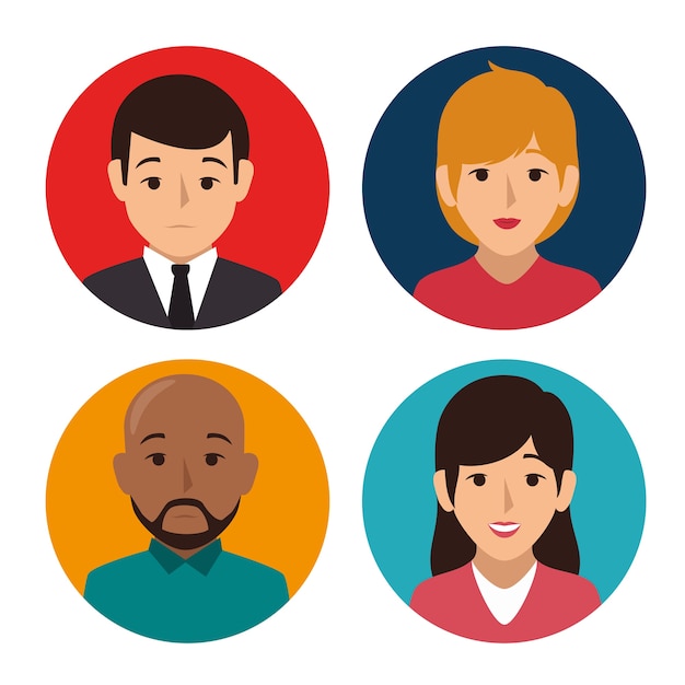 people group avatar character vector illustration design