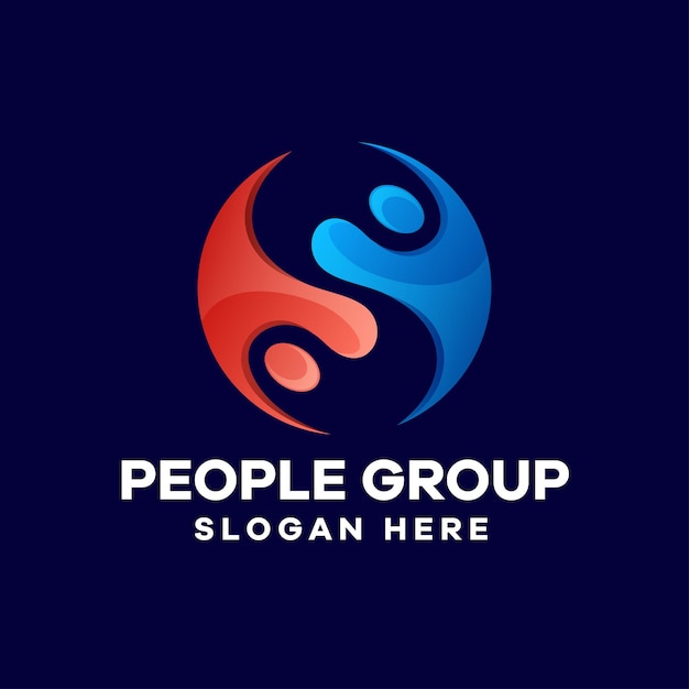 People Group Gradient Logo Design