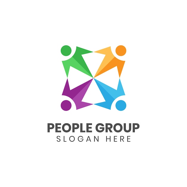 People group human logo element together family unity logo icon symbol for Global Community