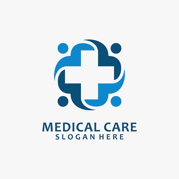 People group in medical care logo design