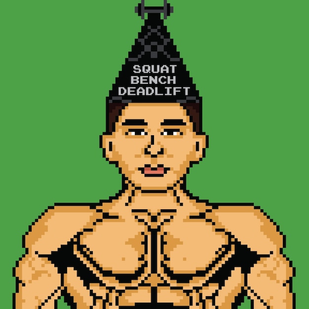 people gym body with pixel  art