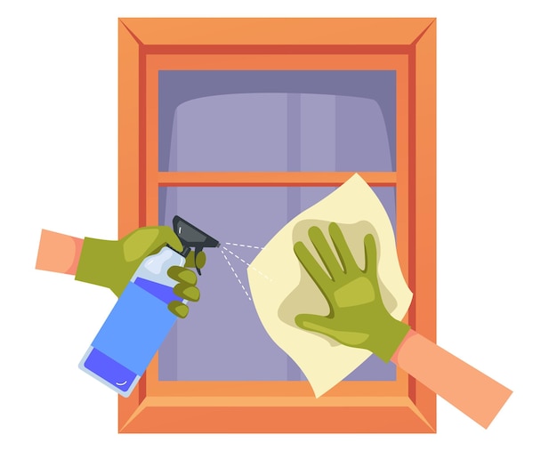 People hand washing cleaning house concept vector flat graphic design cartoon illustration