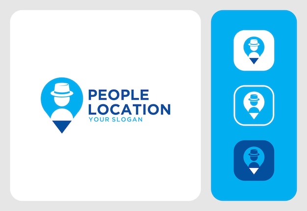 People hat location logo design inspiration