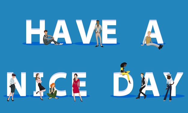 People on Have A Nice Day for Web モバイル アプリ プレゼンテーション