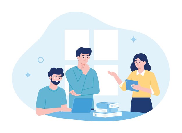 토론하는 사람들 개념 평평한 일러스트레이션