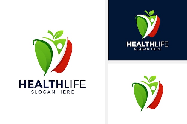Vettore illustrazione vettoriale del design del logo della salute delle persone