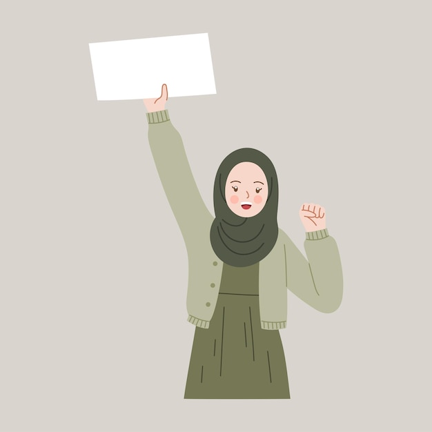 people holding blank sign campaign grahic set