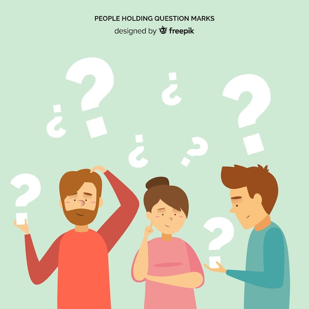 People holding question marks