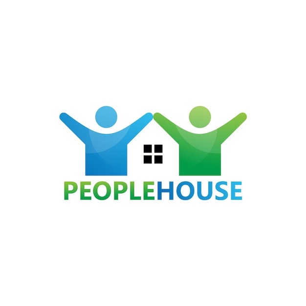 Persone house logo template design vector, emblem, design concept, creative symbol, icon