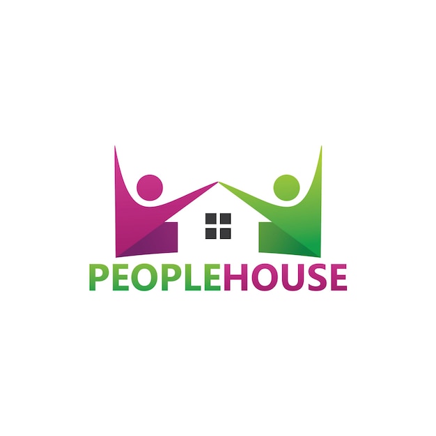 People house logo template design