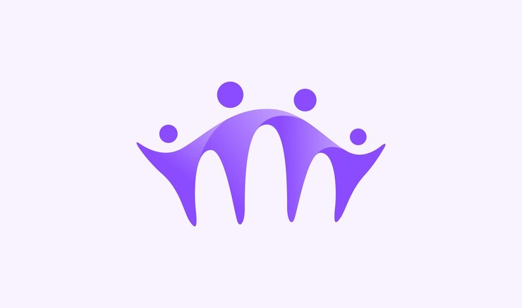 사람들이 함께 가족 로고 디자인 벡터