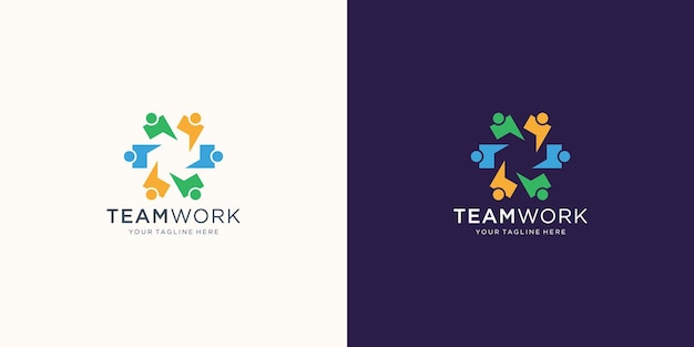 People human together family unity logo icon illustration team work design social group logo