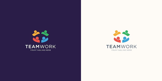 People human together team work unity logo icon illustration design social group logo inspiration