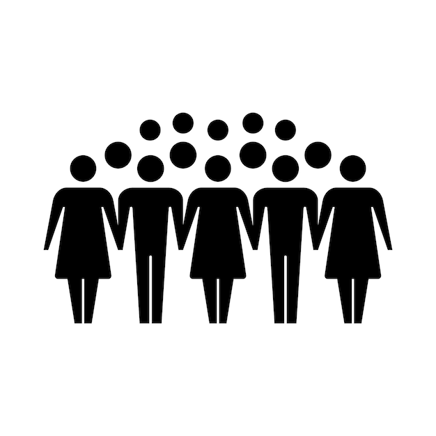 People icon vector male and female group of persons symbol avatar for business management team