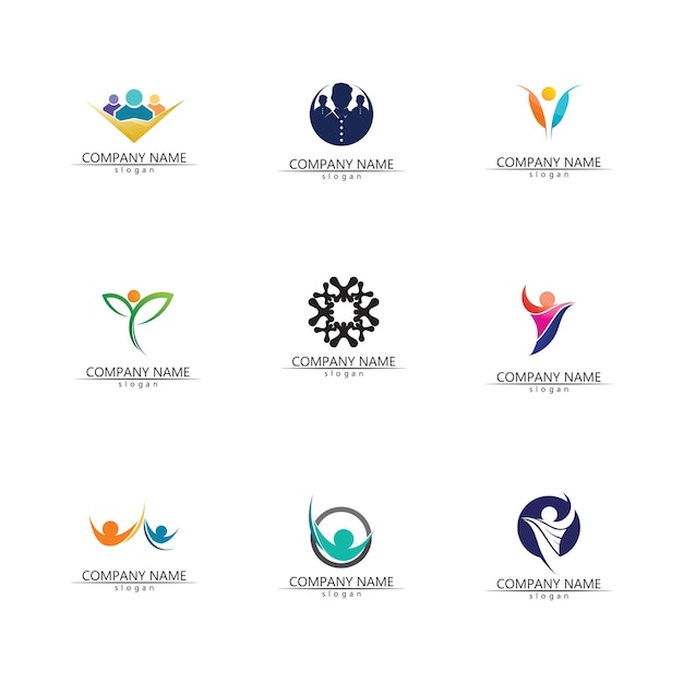 People icon work group vector logo illustration design