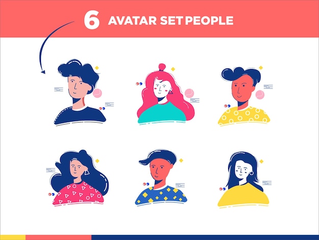 People illustration avatar collection set