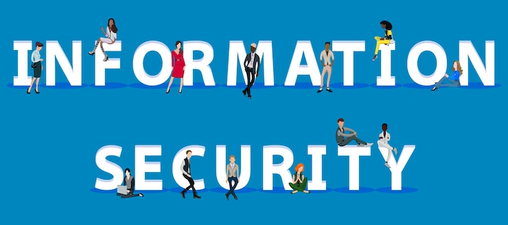 Vector people on information security for web mobile app
