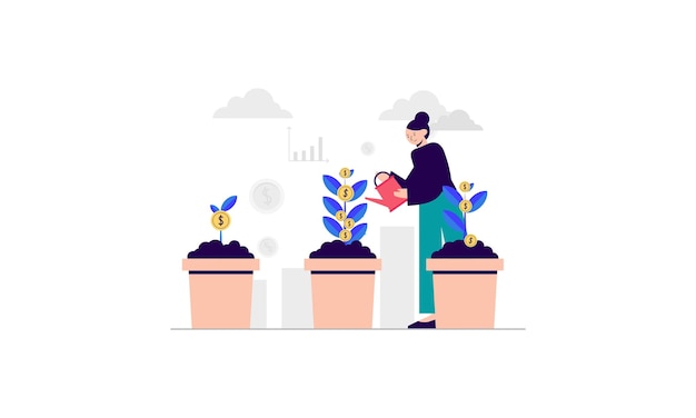 Vector people investing concept illustration