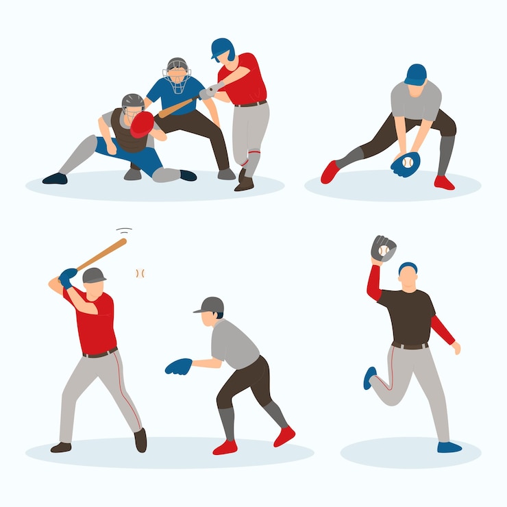 Vector 스포츠 세트에 참여하는 사람들