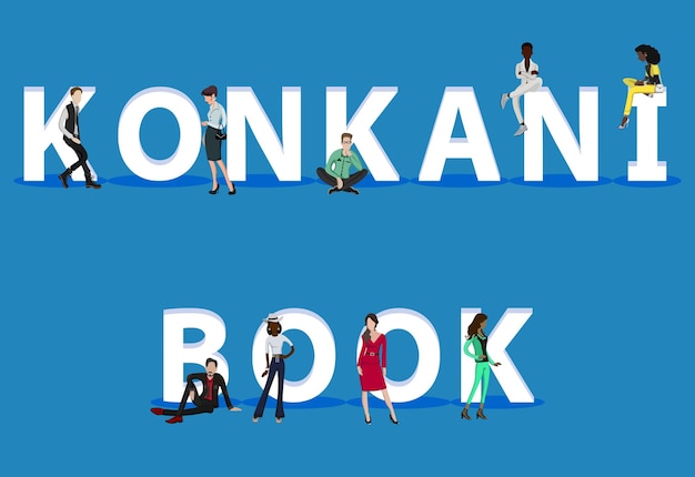 웹 모바일 앱 프레젠테이션을 위한 Konkani Book의 사람들