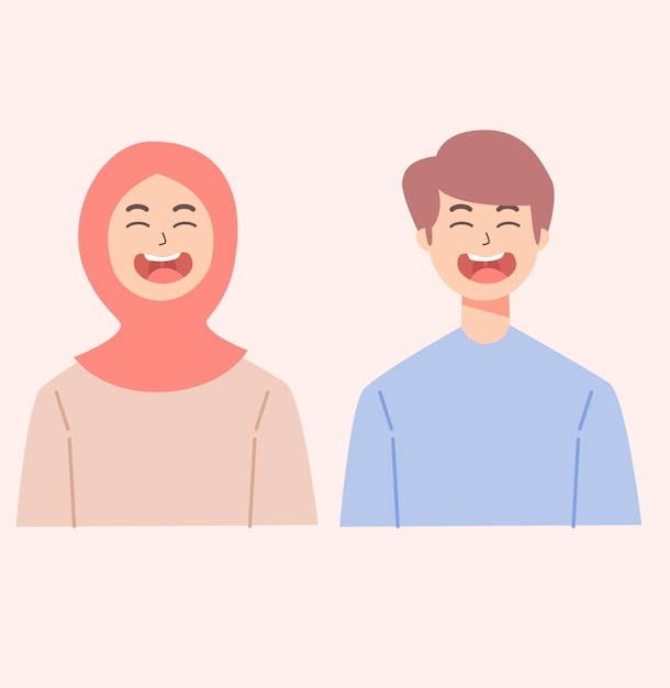 People laughing illustration