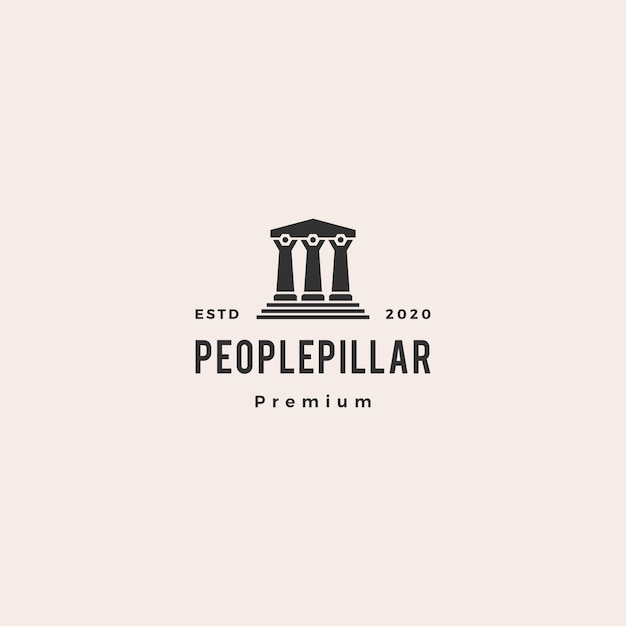 People law pillar logo hipster vintage retro  icon illustration