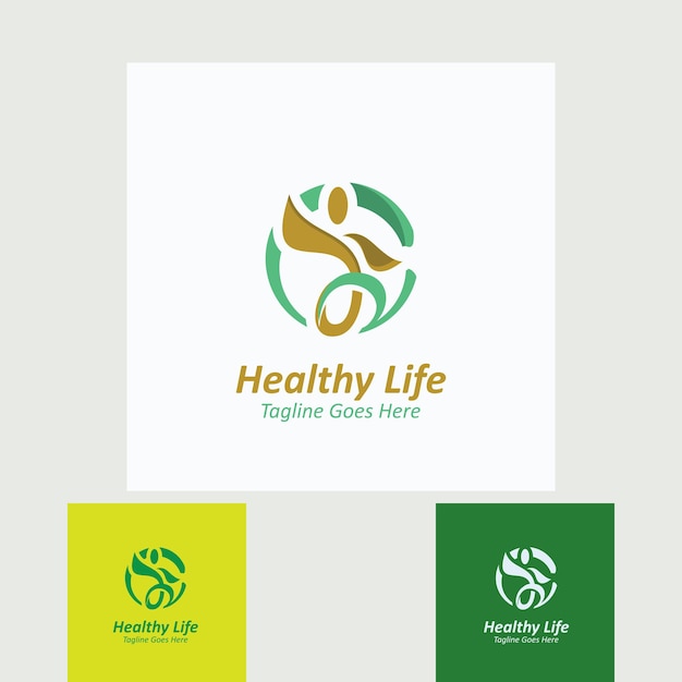 Vector people leaf healthy logo abstract nature design vector image