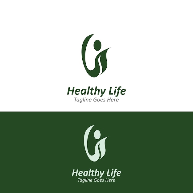 People leaf healthy logo abstract nature design Vector Image