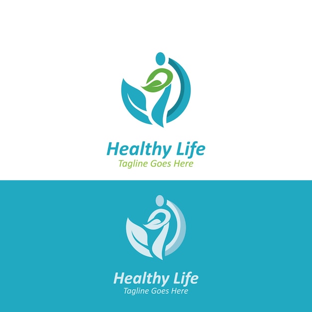 Люди лист здоровый логотип абстрактный дизайн природы векторное изображение