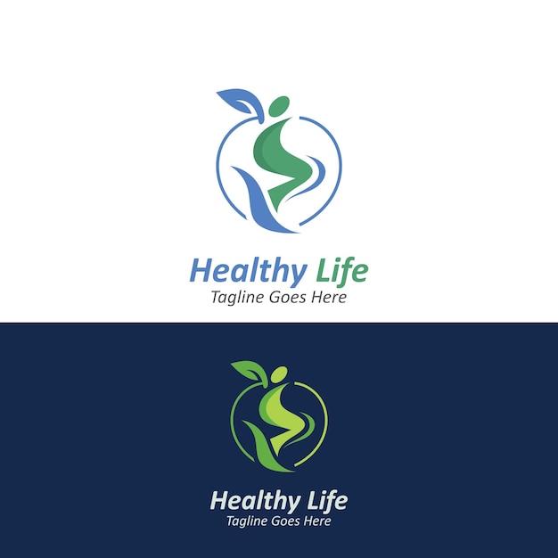 Vector people leaf healthy logo abstract nature design vector image