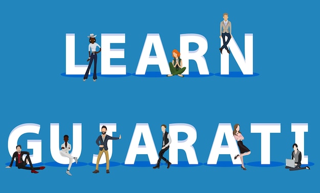 Web モバイル アプリ プレゼンテーションの Learn Gujarati のユーザー
