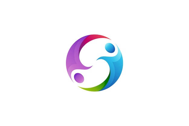 Design del logo della lettera s della gente