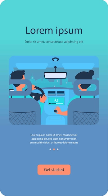 People listening to music while travelling by car