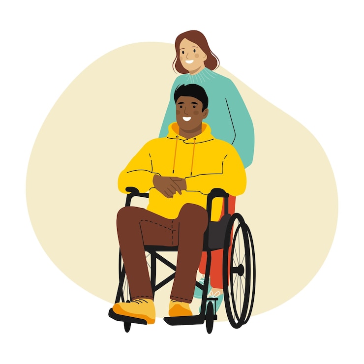 Vector people living full life. people, inclusion. concept of care, friendship, and support.