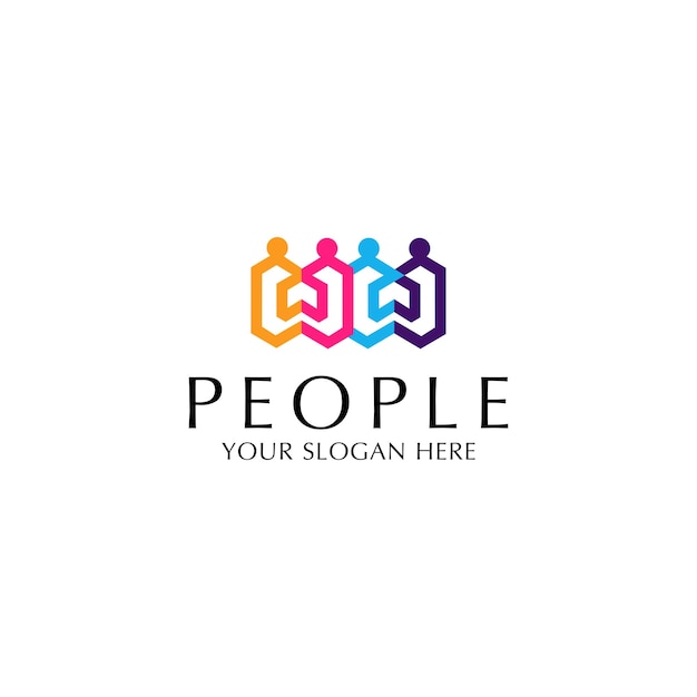 People logo design icon template