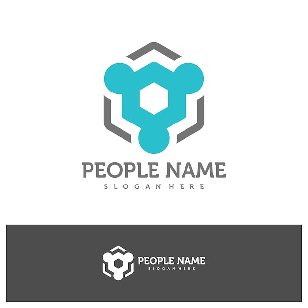 Люди Логотип Дизайн Шаблона Сообщество Люди логотип концепции вектор Creative Icon Symbol
