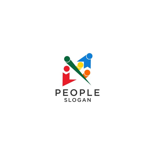 People logo design template,icon flat