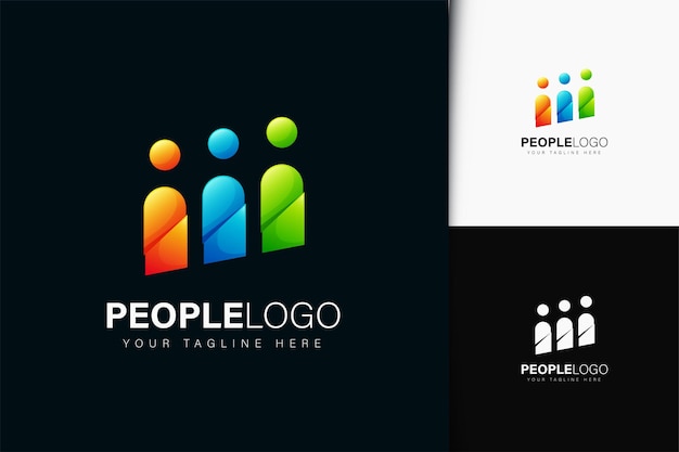 People logo design with gradient