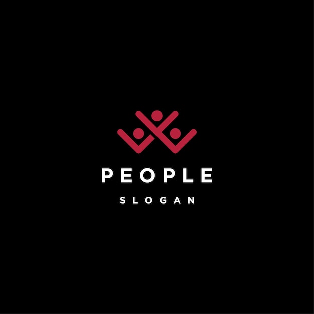 Шаблон дизайна значка логотипа людей